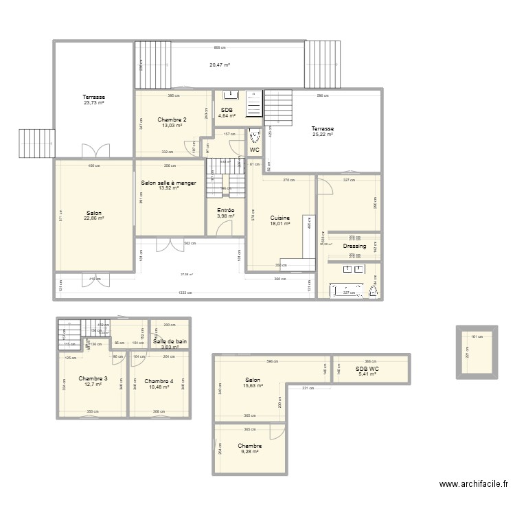 St Raph. Plan de 21 pièces et 268 m2