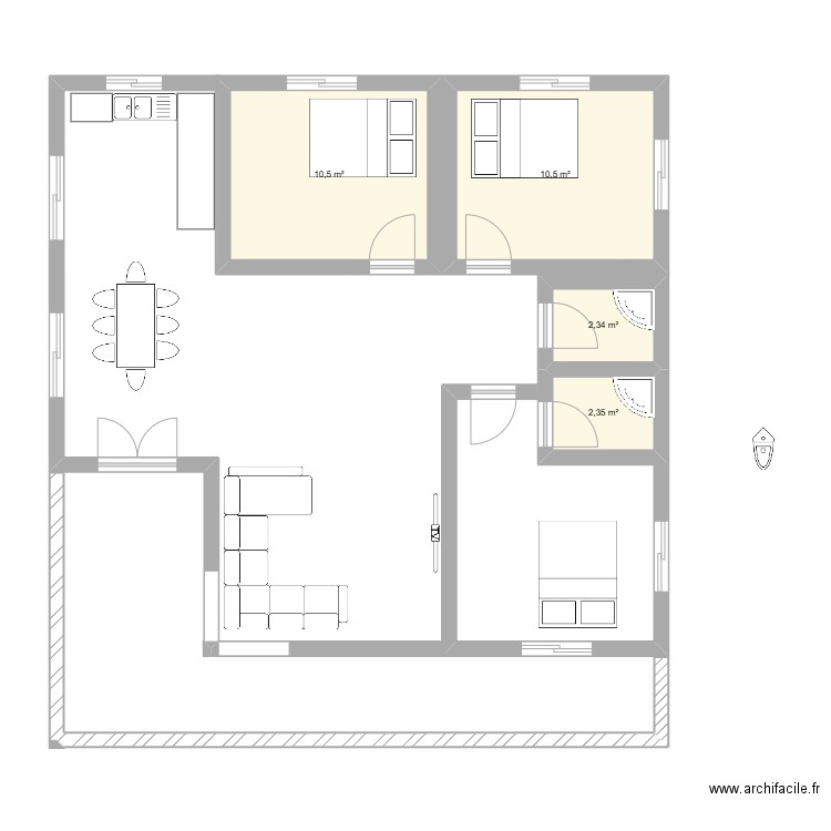 Plan1. Plan de 4 pièces et 26 m2