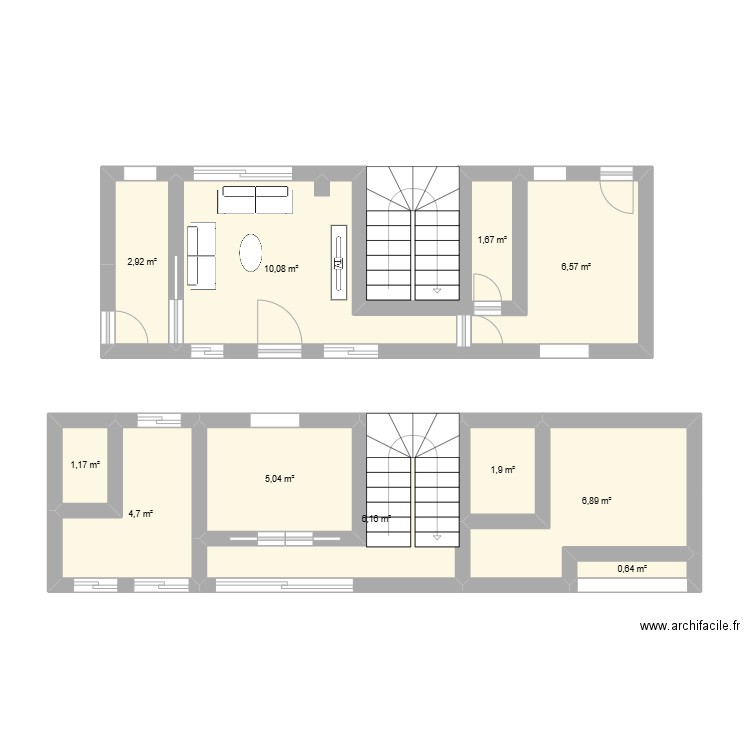 EmL. Plan de 11 pièces et 48 m2