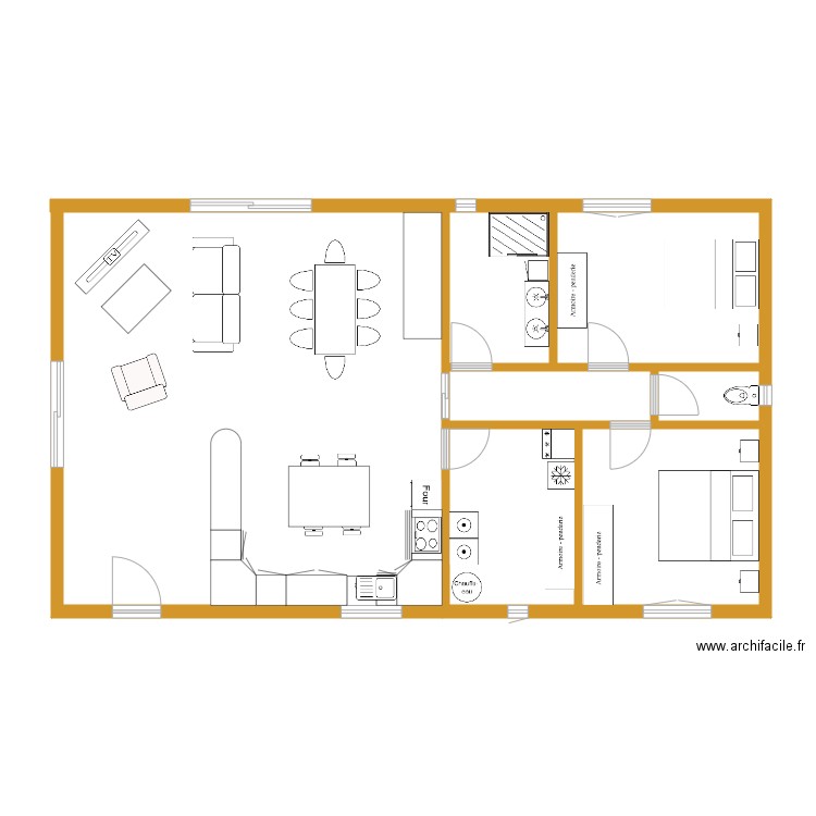 lolo N4 BIS. Plan de 6 pièces et 45 m2