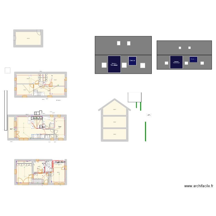 Conquereuil. Plan de 30 pièces et 223 m2