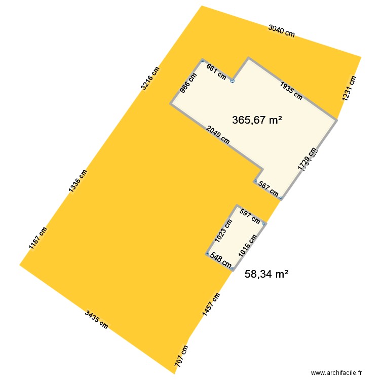 plan de masse. Plan de 2 pièces et 424 m2