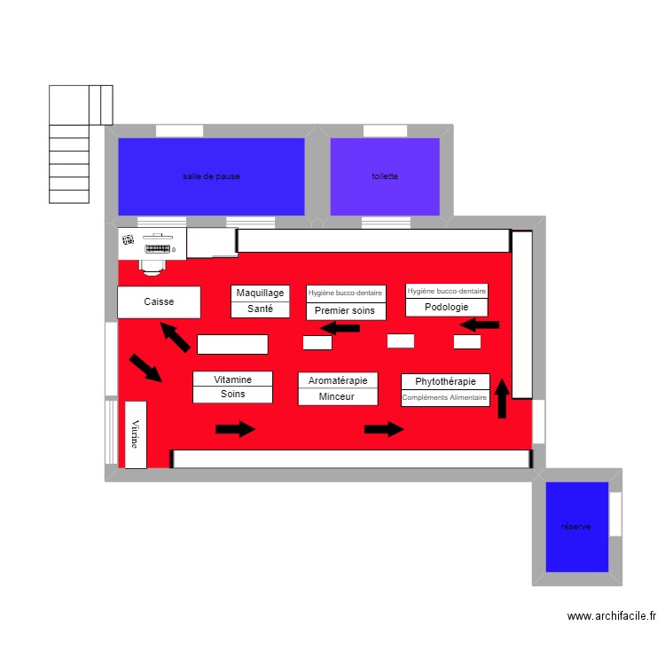 Para. Plan de 4 pièces et 53 m2