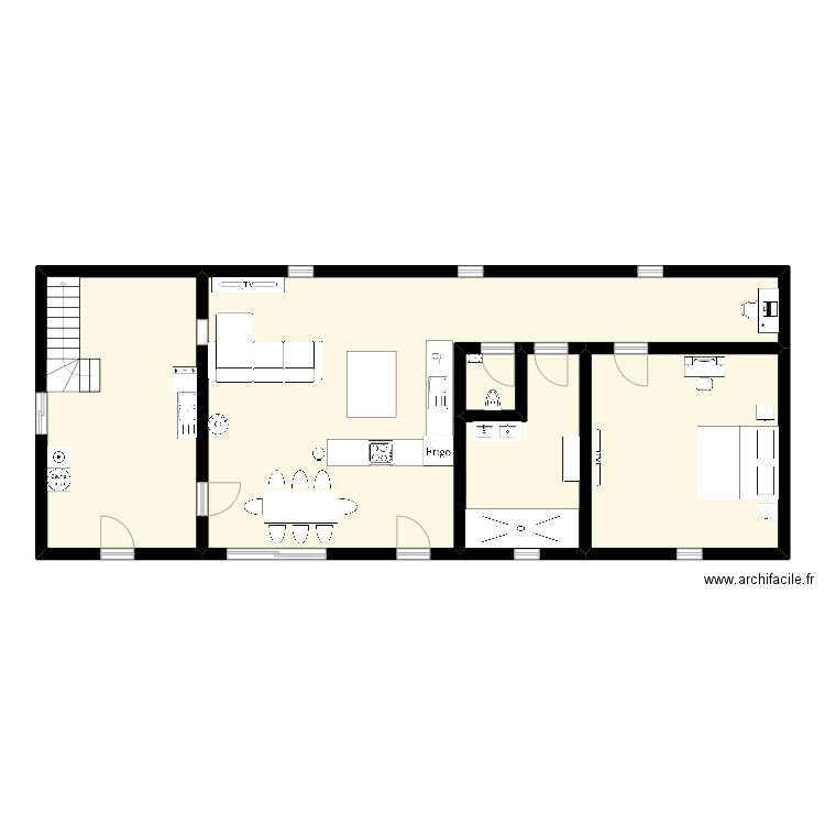 maison rénovée mamie. Plan de 5 pièces et 111 m2