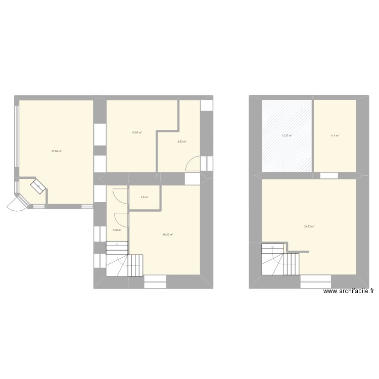 Local. Plan de 9 pièces et 140 m2