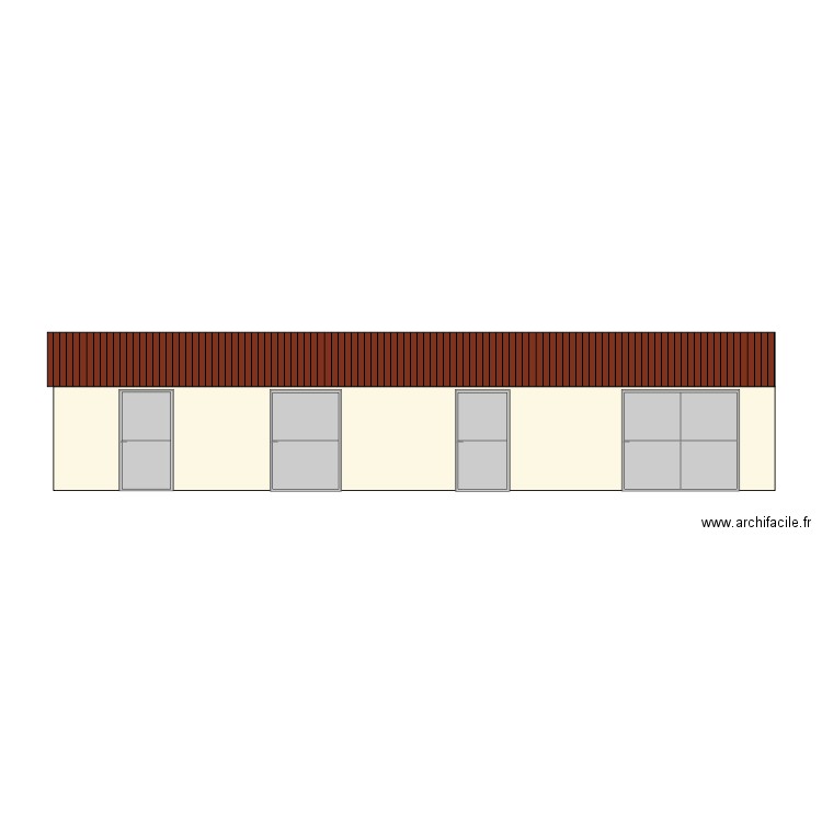 Extension - façade cour - Etat actuel. Plan de 0 pièce et 0 m2