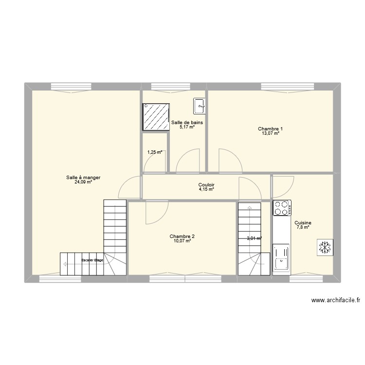 souvestre logement. Plan de 8 pièces et 69 m2