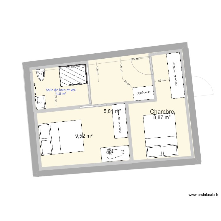 gîte N°3 V. Plan de 6 pièces et 90 m2