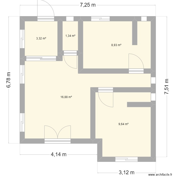 Plan maison Tshumbe. Plan de 5 pièces et 40 m2