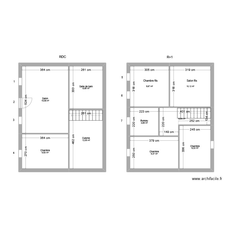 RICHARD André. Plan de 10 pièces et 99 m2