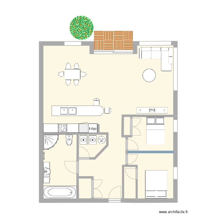 202-4990. Plan de 4 pièces et 83 m2