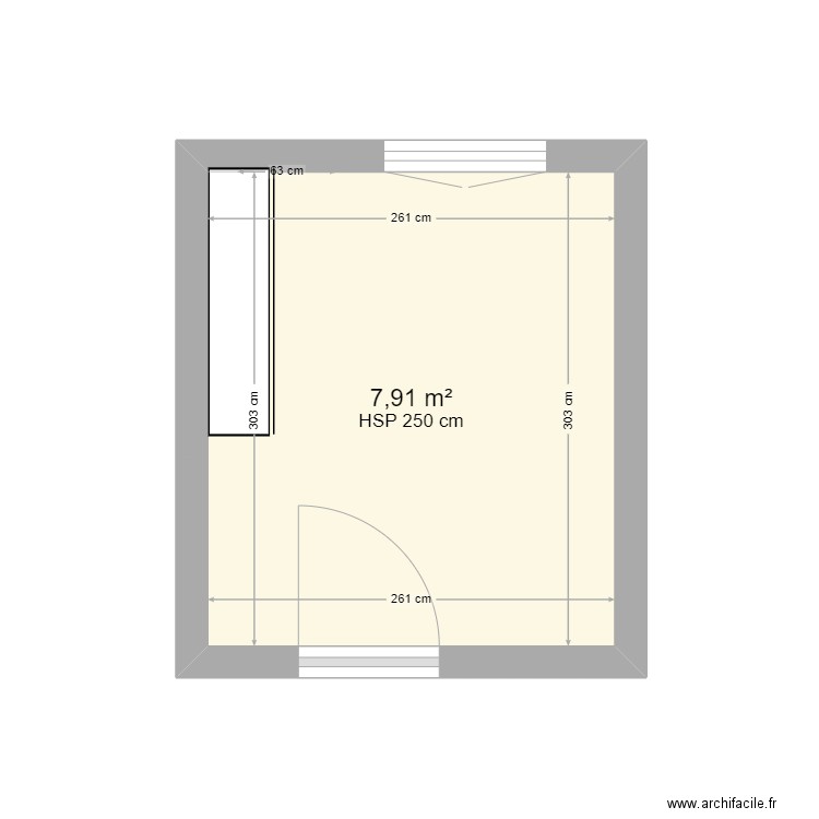 Salle de bain - projet Augustin V2. Plan de 1 pièce et 8 m2