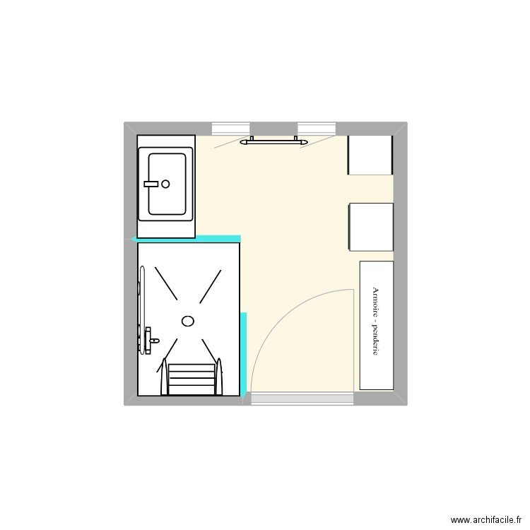 BRIFFOD PROP 1. Plan de 1 pièce et 4 m2