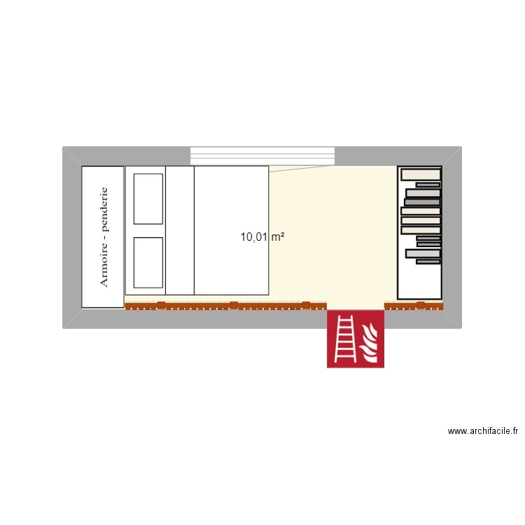 Marot rez de jardin. Plan de 1 pièce et 10 m2