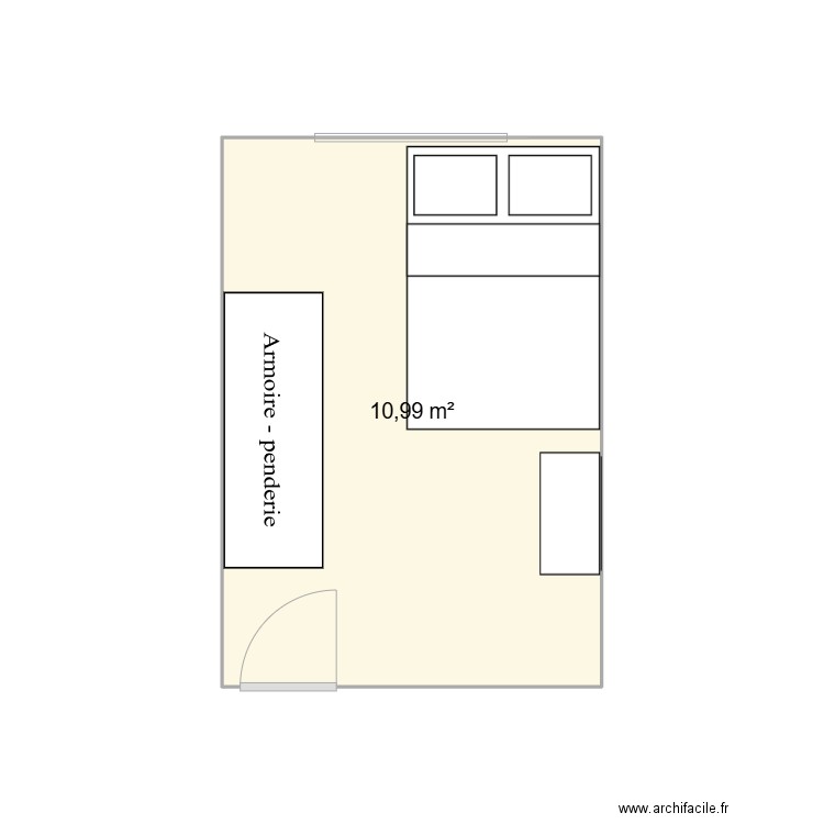 nihad. Plan de 1 pièce et 11 m2