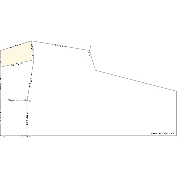 maison  cloture. Plan de 1 pièce et 597 m2