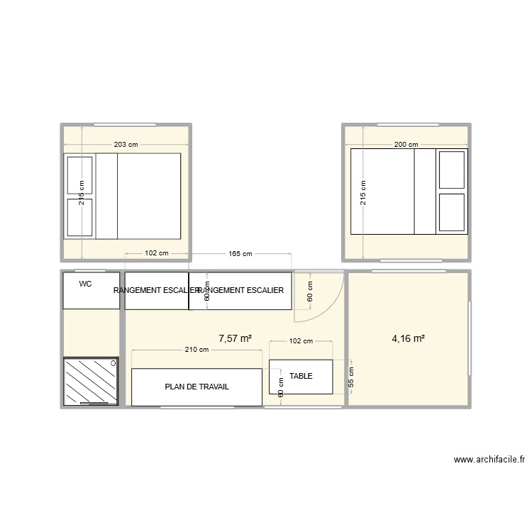 PLAN TINY CLEM 2025. Plan de 5 pièces et 22 m2