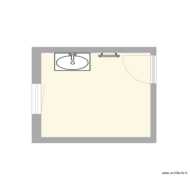 Reeb. Plan de 1 pièce et 7 m2