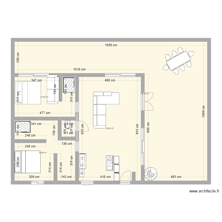 appartement antibes. Plan de 5 pièces et 154 m2