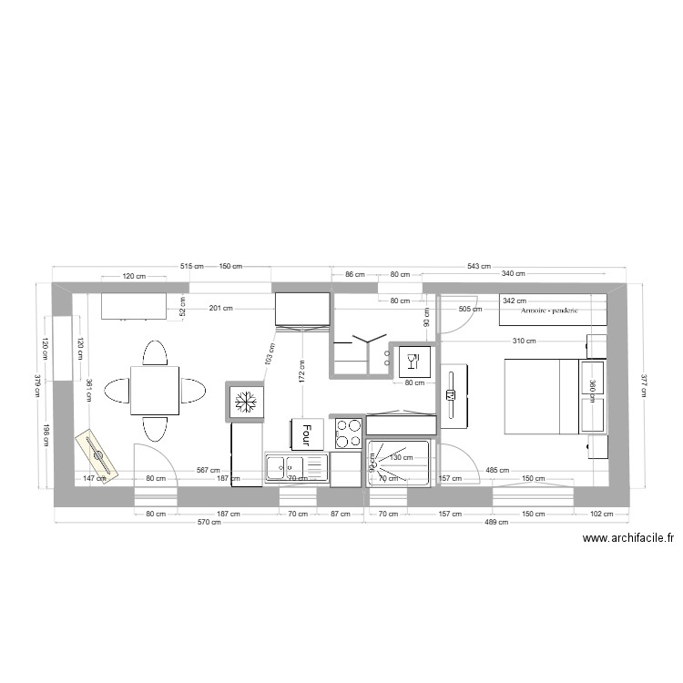 SIMULATION APPARTEMENT EST V 6 avec Penderie. Plan de 0 pièce et 0 m2