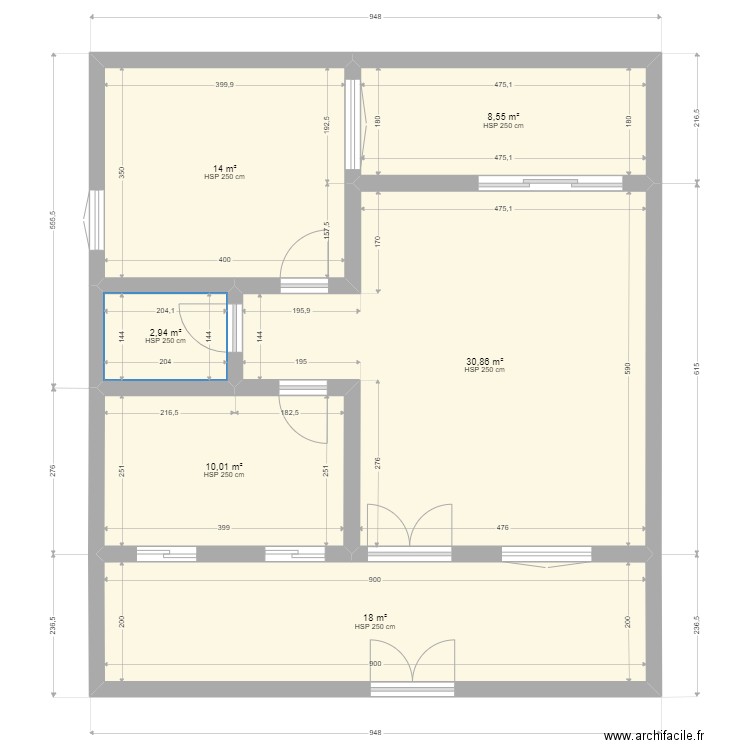 ALALA . Plan de 6 pièces et 84 m2