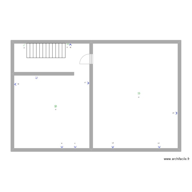 -1CAVE. Plan de 2 pièces et 108 m2