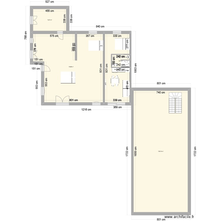 Prejet Resty Maison actuelle AVEC EXTENSION ET TOIT TERRASSE. Plan de 5 pièces et 244 m2