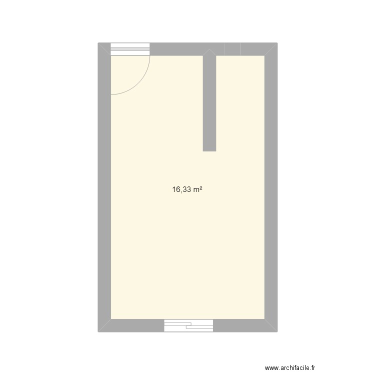 PROJET BONOUA. Plan de 1 pièce et 16 m2