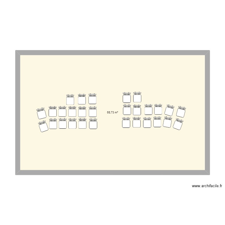 Salle formation. Plan de 1 pièce et 69 m2