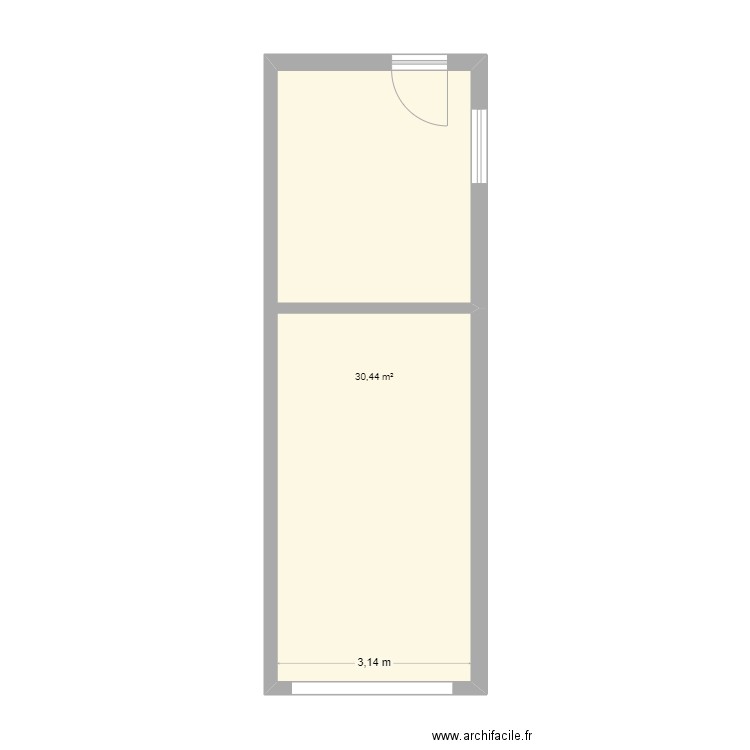 GARAGE 43. Plan de 1 pièce et 30 m2