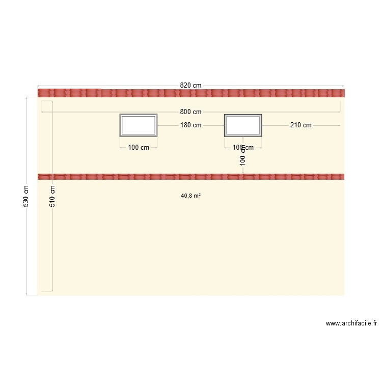 façade Carl Dreyer 2D. Plan de 1 pièce et 41 m2