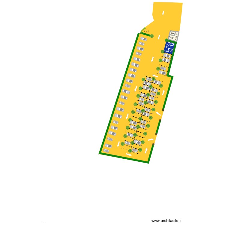 jardin 588. Plan de 2 pièces et 20 m2