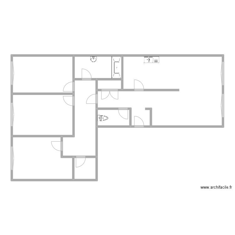 dzf. Plan de 9 pièces et 127 m2