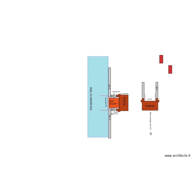 POSE PORTE. Plan de 0 pièce et 0 m2