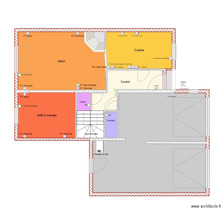 Plan Marcq. Plan de 8 pièces et 86 m2