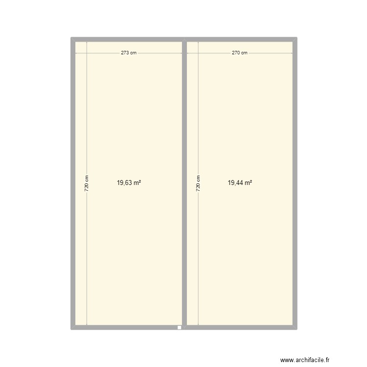 conteneur. Plan de 2 pièces et 39 m2