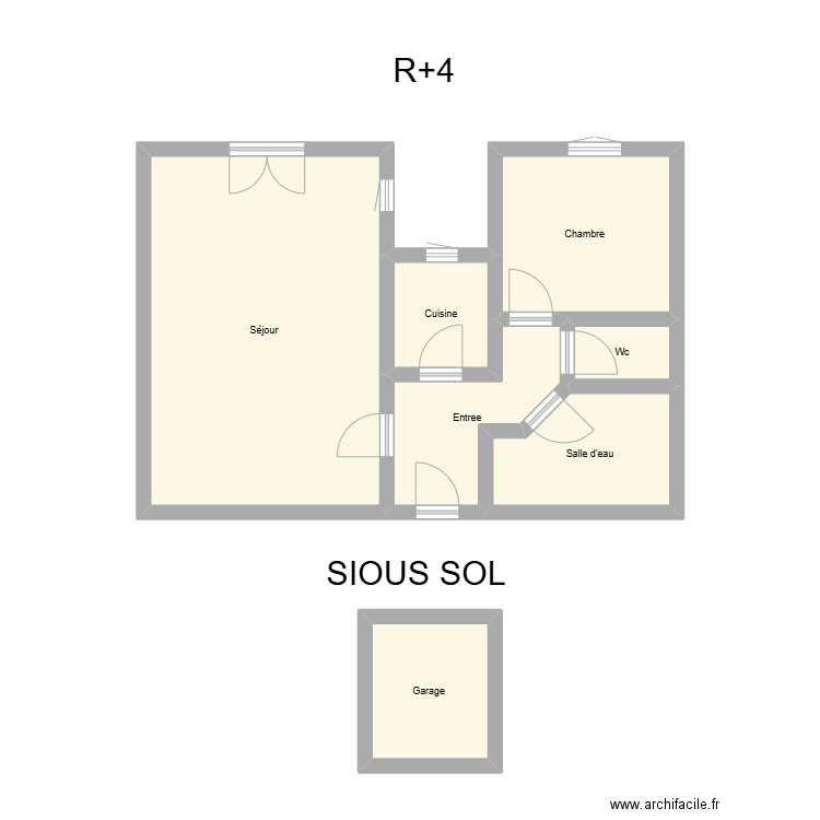 350602137. Plan de 6 pièces et 54 m2