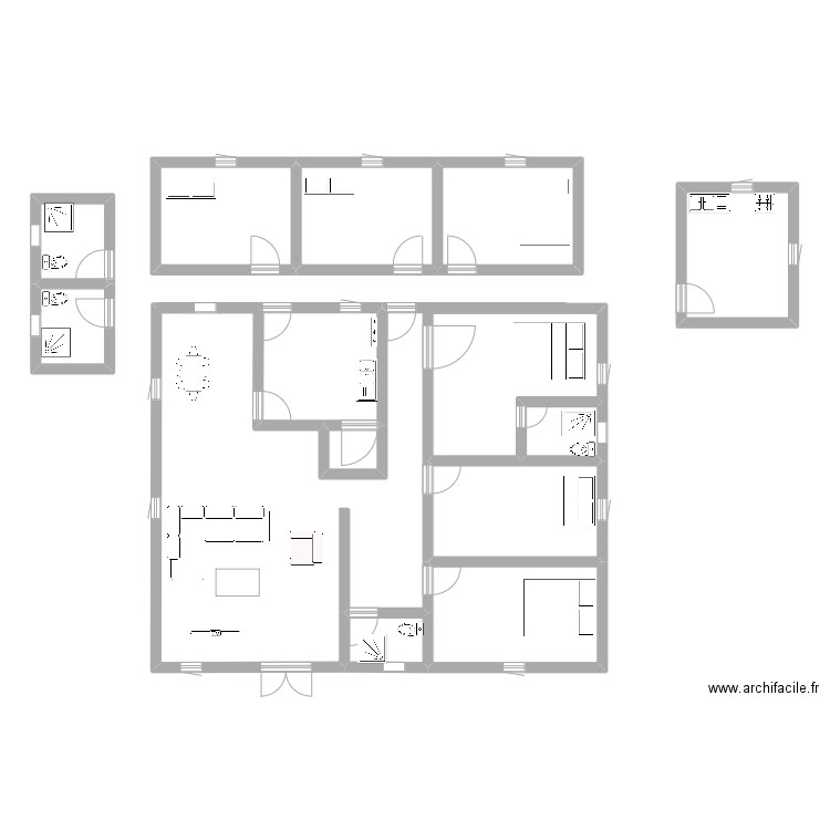 Plan ndong. Plan de 13 pièces et 102 m2