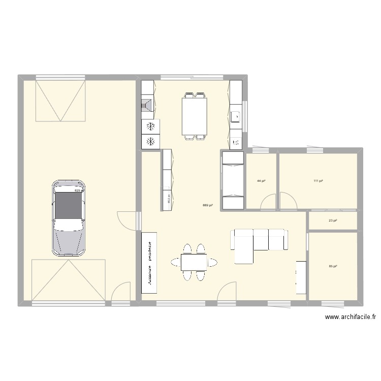 maison. Plan de 6 pièces et 145 m2