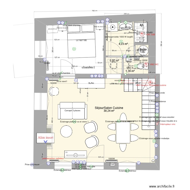 cancale plan Jan25 v2. Plan de 9 pièces et 65 m2