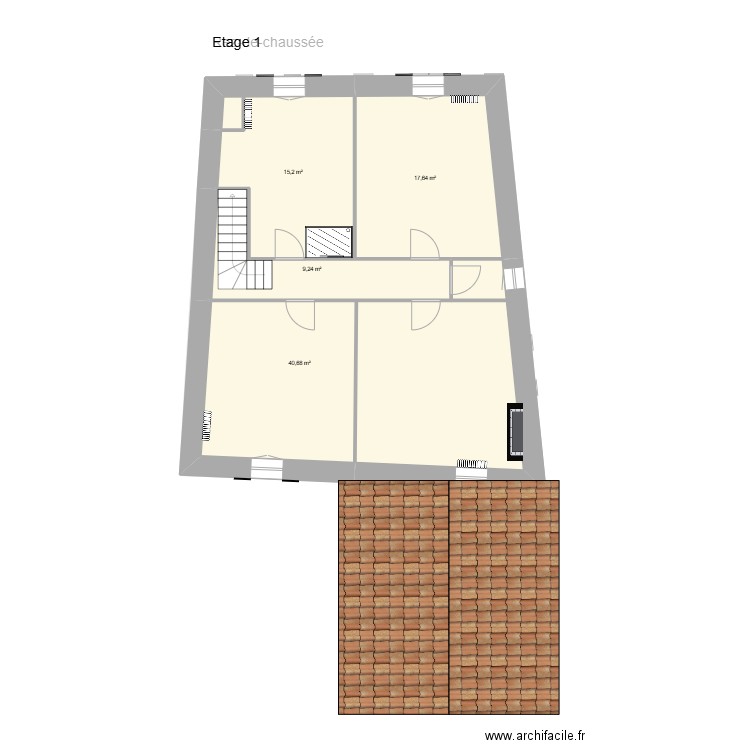 BRACONNIER. Plan de 9 pièces et 187 m2