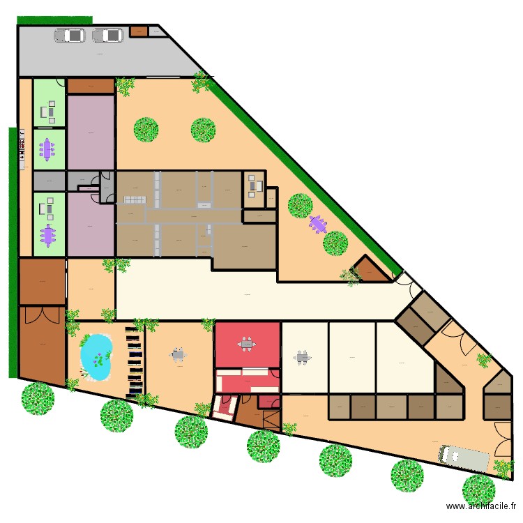 RESTO NORD + 3 LOCAUX SUD 1211A. Plan de 63 pièces et 1818 m2