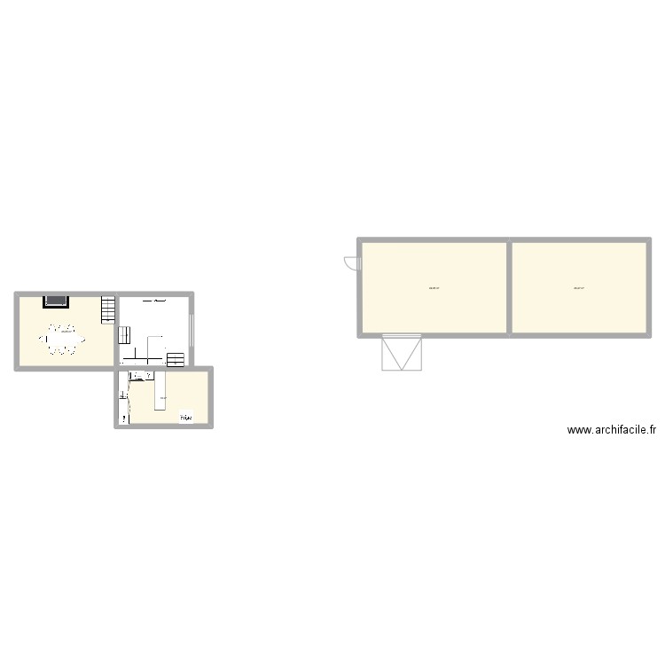 Maison. Plan de 4 pièces et 140 m2