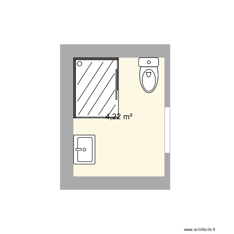 sdb suite parental. Plan de 1 pièce et 4 m2