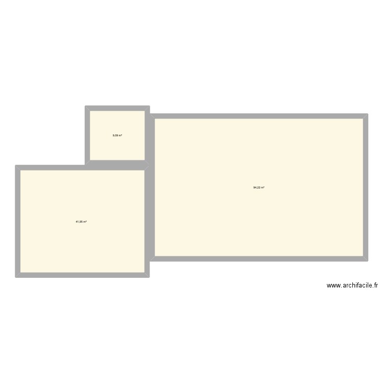 structure RDC. Plan de 3 pièces et 145 m2