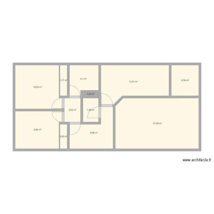 Appartement. Plan de 12 pièces et 73 m2