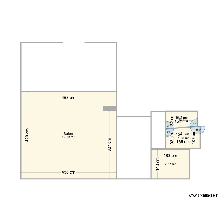 appart. Plan de 4 pièces et 24 m2