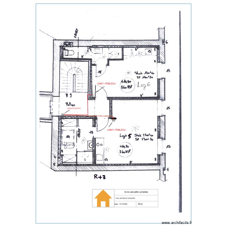 VUE DESSUS R+3. Plan de 0 pièce et 0 m2