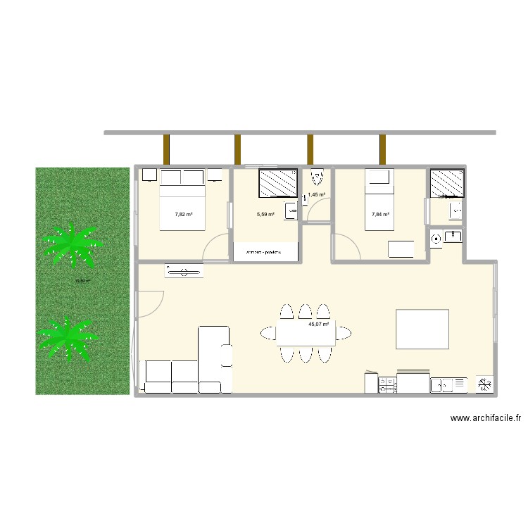 ViMa. Plan de 6 pièces et 70 m2