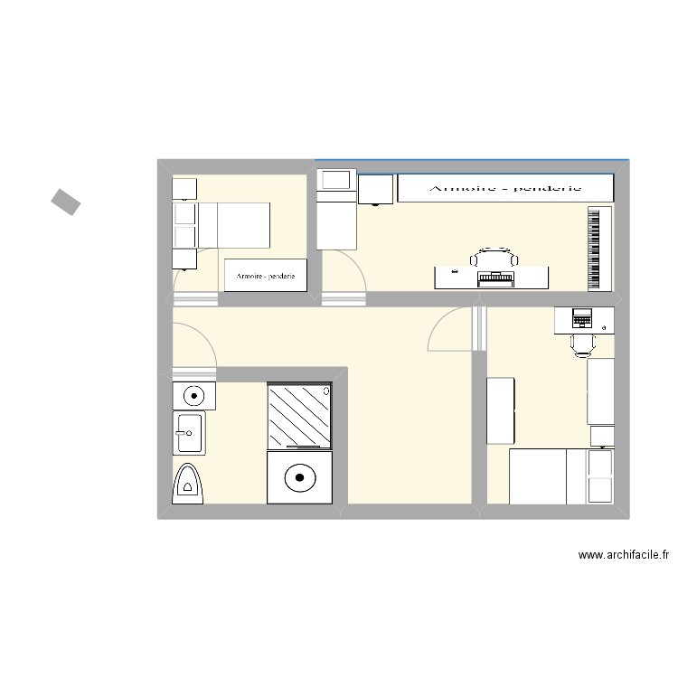 alta. Plan de 5 pièces et 42 m2